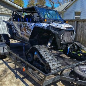 A jeep onTR8714A Ramptek Trailer 87″x14′