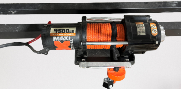 WINCH with 4500 LB RATING and POWER CABLES, Accessory, Installed On Truck Rack (Rack Purchased Separately)
