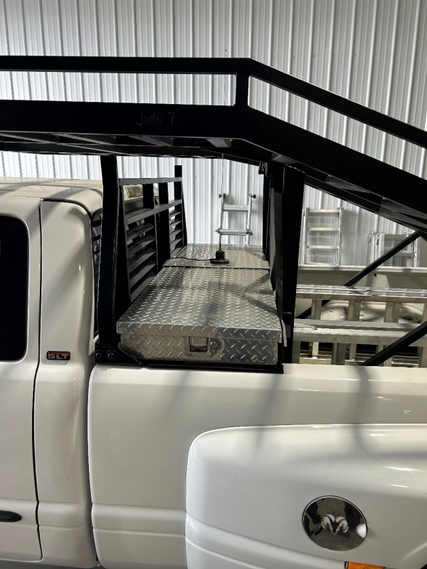 6 'Truck Rack in an 8' Truck bed with a Tool Box