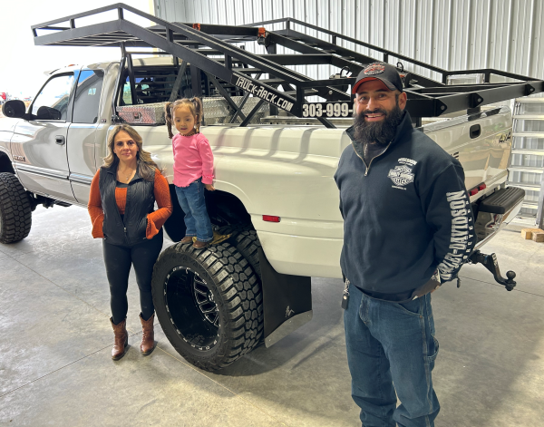 Dodge Dually with 35" Tires and 6 Foot Truck Rack, Alberto and family
